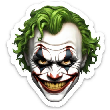 Heath ledger joker batman portrait smiling sticker