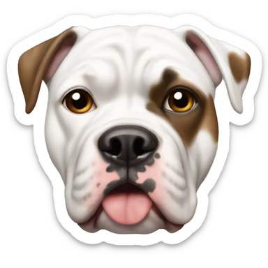 White American bulldog with brown spot left eye sticker