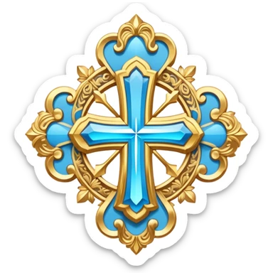 saint emblem with light blue cross sticker