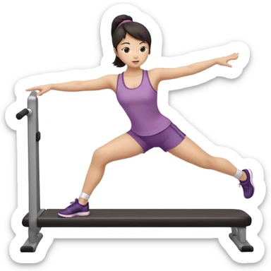 Asian girl doing barre workout  sticker