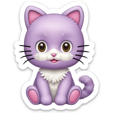 hellokitty in lilac colors sticker