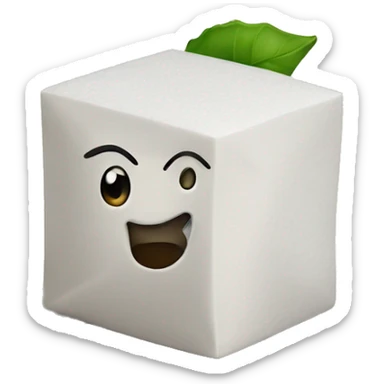 sugar cubes on a paper sticker