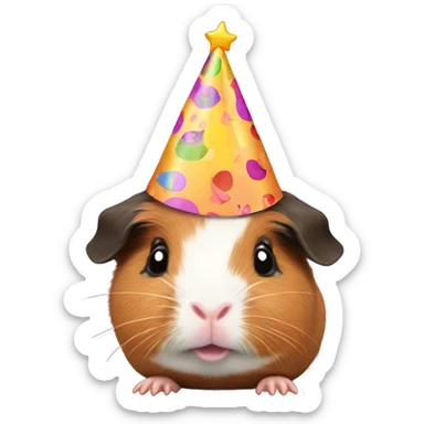 Birthday hat on guinea pig sticker