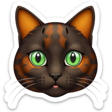 dark tortoiseshell cat pale green eyes sticker