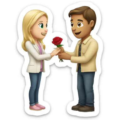 Marry proposal boy and girl sticker