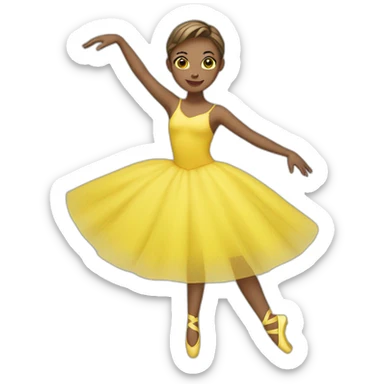 Ballerina with yellow skirt sticker