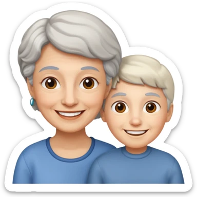 lo mismo que estas haciendo solo coloca alado de la abuela un hombre joven  sticker