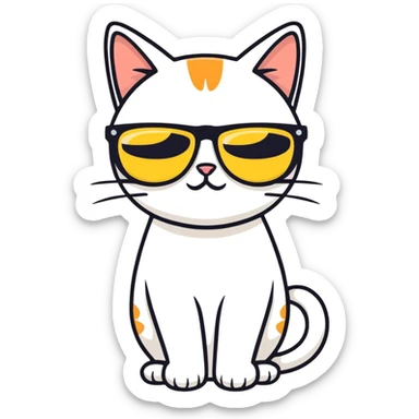 Cat with sunglasses sticker