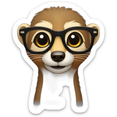 A mongoose with glasses. sticker