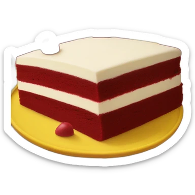 Red velvet cake on a yellow plate sticker