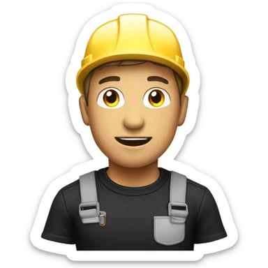 electrician with a black t-shirt with a lightning on it sticker