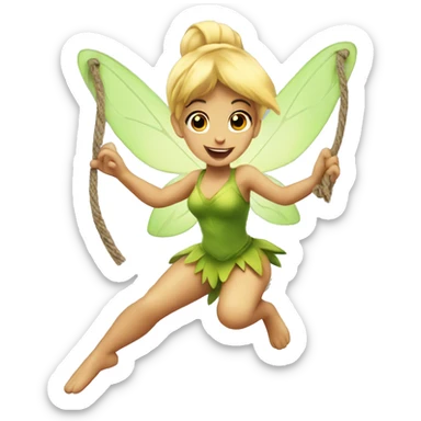 TinkerBell playing bungee sticker