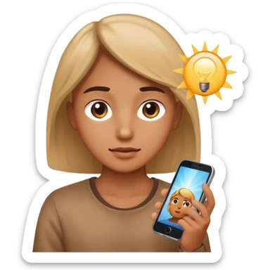 Looking at the phone with light hitting the face  sticker