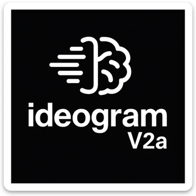 recreate this logo with text of "ideogram V2a turb", MAKE IT FIT IN SQAURE  sticker