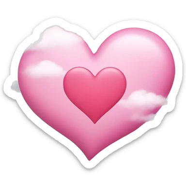 Pink heart and cloud  sticker