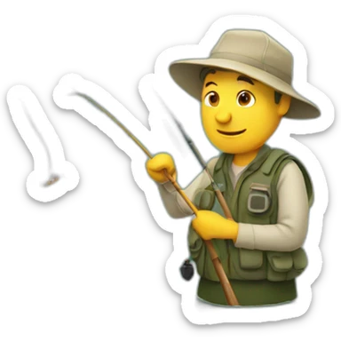 guy fishing sticker