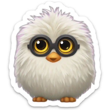 A furby with a secret sticker
