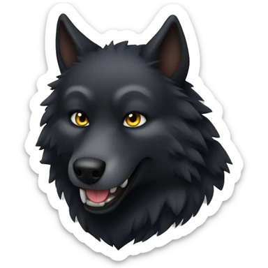 Fat furry anthropomorphic black wolf  sticker