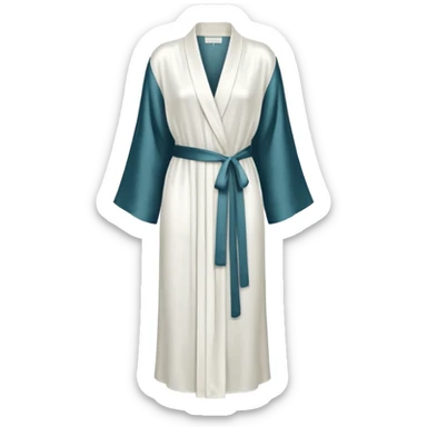 Plain white silk long robe, extra long sleeves, high definition sticker