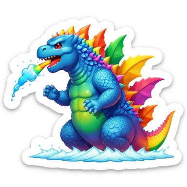 godzilla rainbow puke sticker