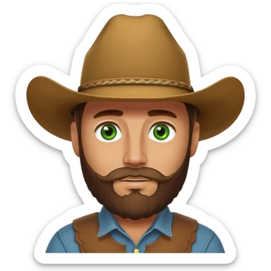 yellowstone dutton ranch cowboy with beard and green eyes sticker