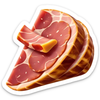 Cinematic Realistic Jam√≥n Serrano Dish Emoji, depicted as delicate, air-cured ham sliced thinly rendered with detailed textures and natural, inviting lighting. sticker