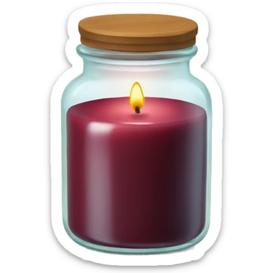 Maroon candle in glass jar  sticker