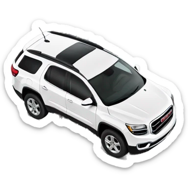 White gmc Acadia sideways sticker