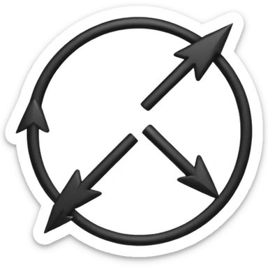 Minimalistic flat vector icon, iOS style, thin black contour on white background. Circular arrows forming an infinite loop, symbolizing Agile process. Clean, no text, no shadows.
 sticker