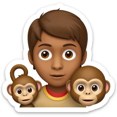 Flushed Face & Monkey  sticker