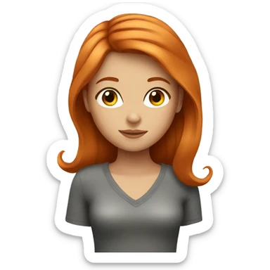 Beautiful girl with ginger hair sticker