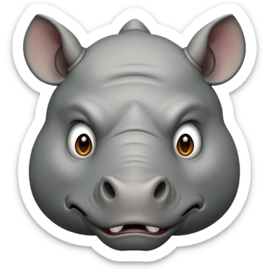 angry rhinoceros sticker