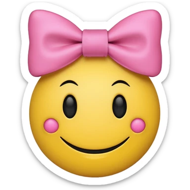Aesthetic smiley ￼ face ￼ wearing a bow ￼ sticker