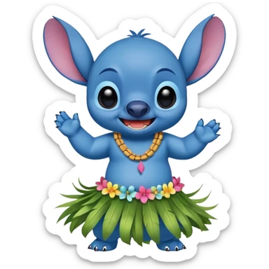 Stitch doing the hula sticker