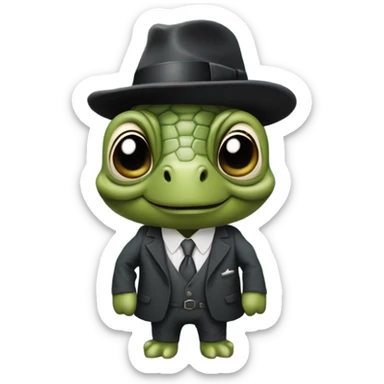 Old gangster turtle with too much cash sticker