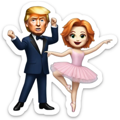 Trump and Chucky as ballet dancers sticker