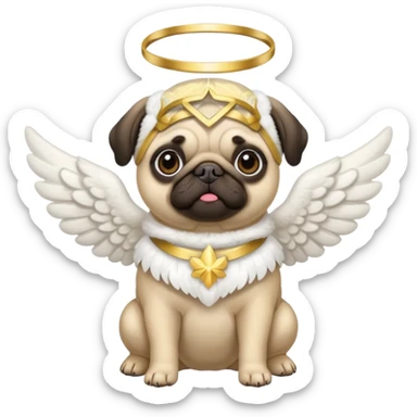a pug vestido de anjo  sticker
