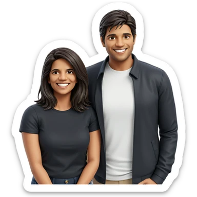 happy couple outdoors smiling sticker