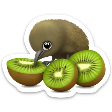 Kiwi Birds Eating Kiwis sticker