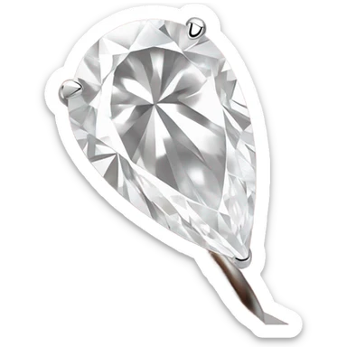5 carat pear shaped diamond ring on silver  band sticker