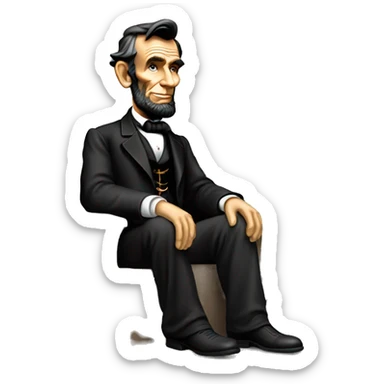 Abraham Lincoln sitting on the Hollywood sign sticker