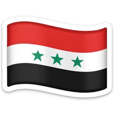 Sticker designed on new syrian flag with 3 red stars sticker