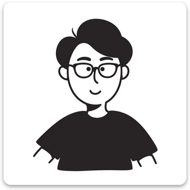 hand drawn doodle style portrait of Jawed Karim, YouTube founder sticker