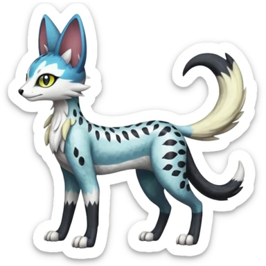 Meloetta-Trico-Silvally-Nargacuga-Sergal-Serval-Fakémon-creature-hybrid sticker