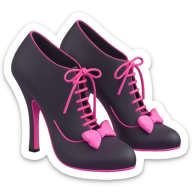BLACKPINK-inspired gothic shoes, no hearts, black and pink, cute  sticker