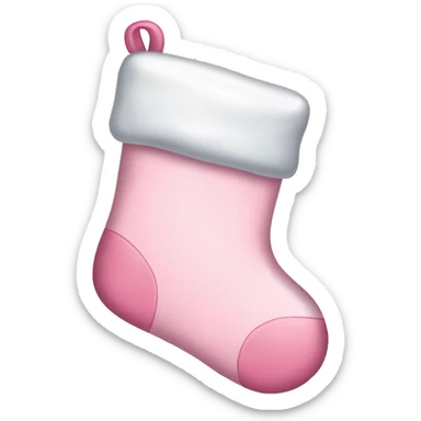  light pink Christmas stocking with bow sticker