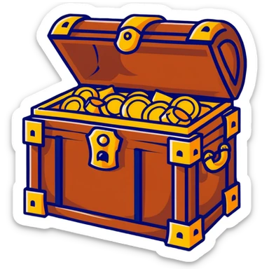pirate treasure chest with gold sticker