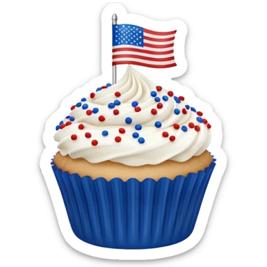 4th of july cupcake flag sticker
