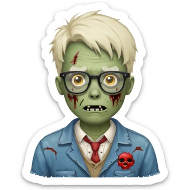 Zombie nerd sticker
