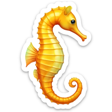 yellow/orangy seahorse facing right. curled tail sticker
